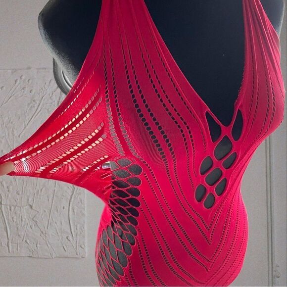Mesh Halter Top l Hot Pink, Black, Burgundy l S/M l New - Picture 4 of 8